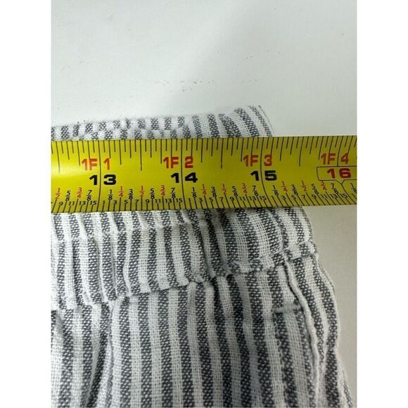 Old Navy Women’s Linen Blend Striped Pants Elastic Waist Straight Leg Sz M - Picture 12 of 15